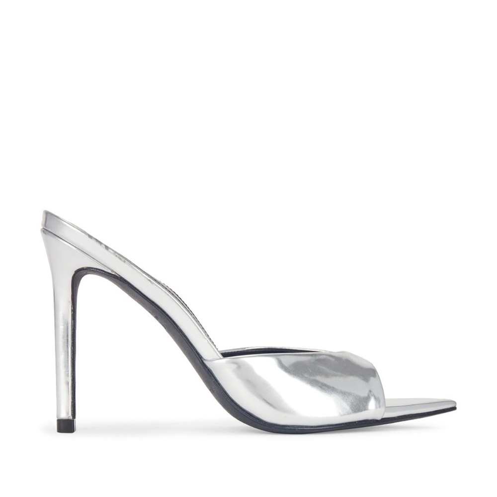 REVOLVE Shiny Silver Heels